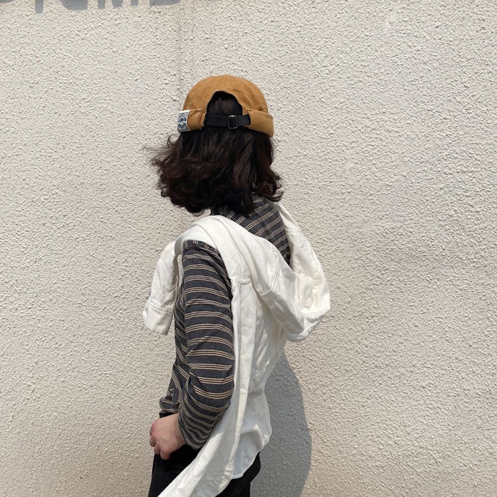 MOCHO Mũ beanie vải không vành màu trơn hình gấu bắc cực phong cách Hàn Quốc cổ điển dành cho nam và nữ