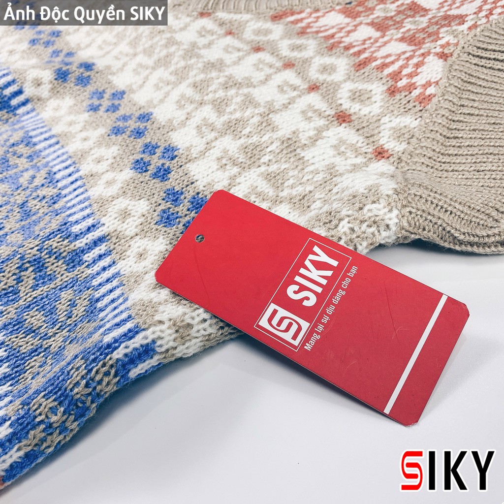 Áo len gile nữ SIKY họa tiết thổ cẩm phong cách Retro - GL02