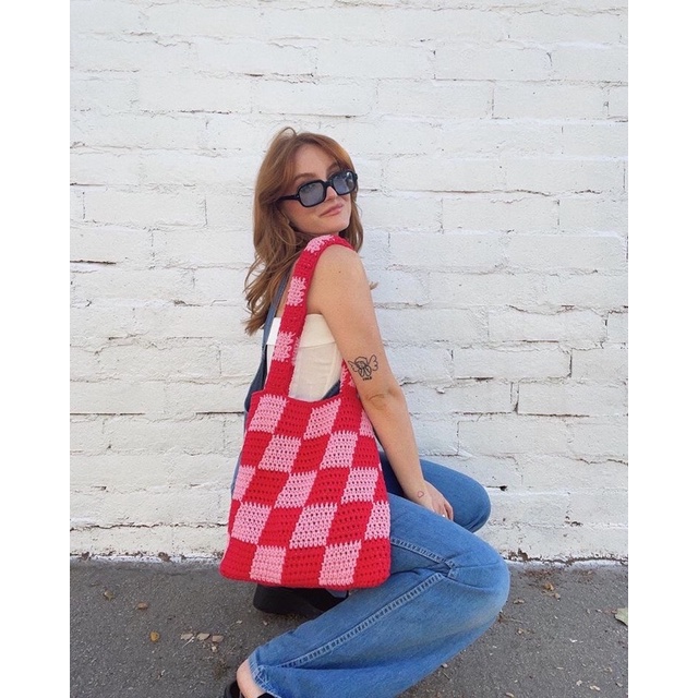 Túi ô vuông big size handmade ⚡️FREESHIP☘️