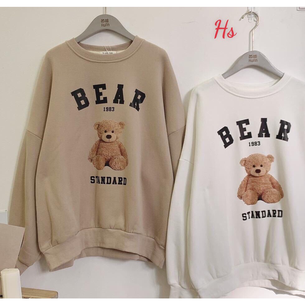 Áo nỉ sweater gấu Bear form rộng vải dày đẹp Shynstores (freeship)