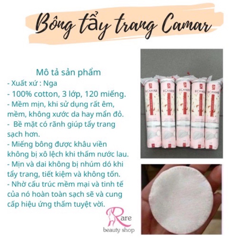 (Duty free) Bông tẩy trang Nga 120 miếng YA SAMAYA, Bông tẩy trang Nga 100% Cotton 120 miếng.