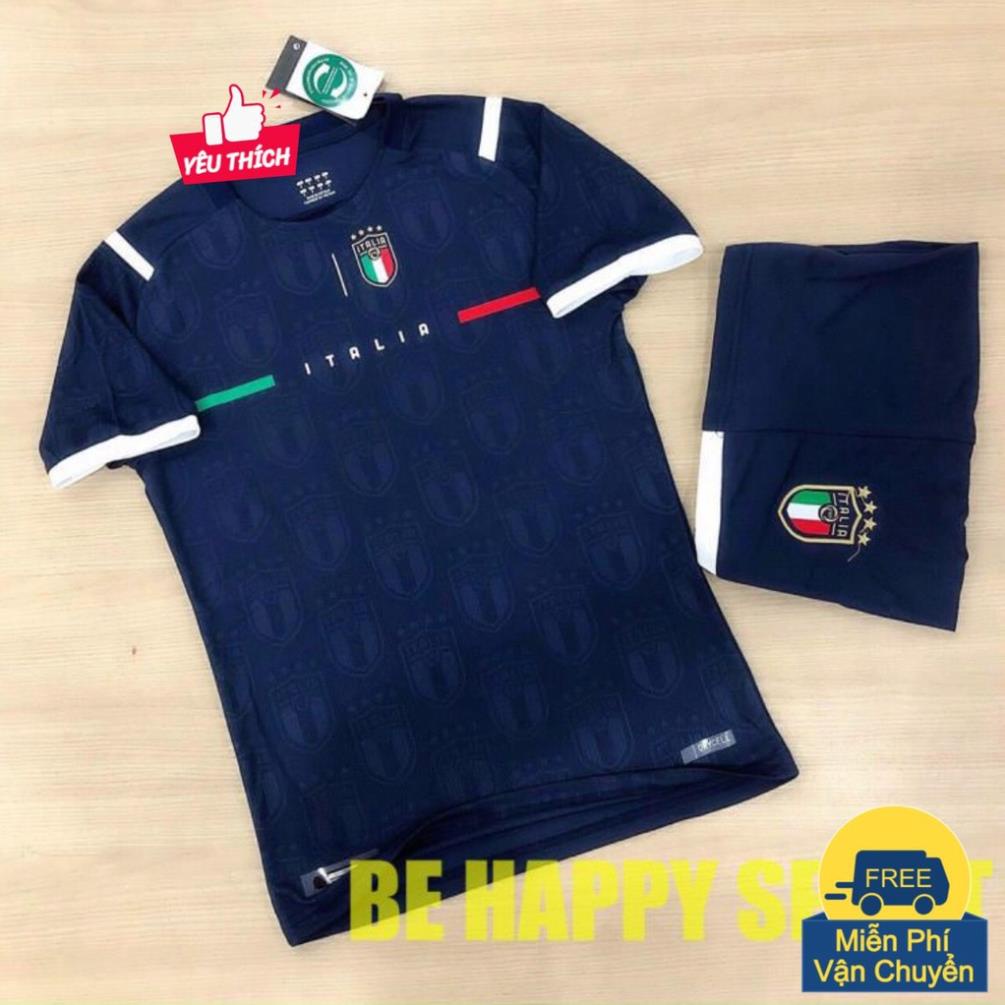 Bộ Quần Áo Bóng Đá Italia Xanh Than Vải Thái Hàng Cao Cấp Xịn Xò- Bộ Quần Áo Bóng Đá Nam PP Bởi Be Happy Sport *