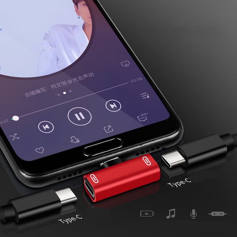 Đầu Chuyển Đổi Âm Thanh Type-C / 2 Trong 1 Chuyên Dụng Cho Huawei Mate / Dual