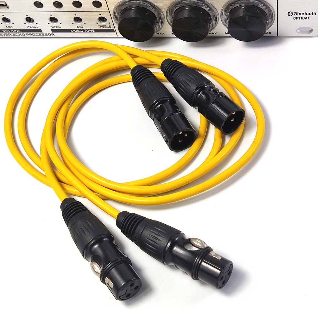 Dây canon 2 đầu đực cái jack mạ vàng dây Japan dùng làm dây livestream, dây kết nối âm thanh dàn (vàng)