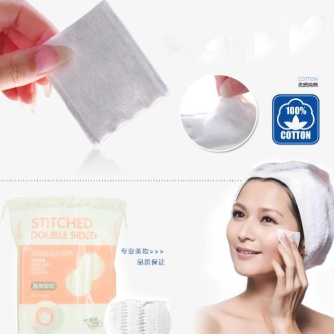 Bông tẩy trang cotton 222 miếng, chất liệu mềm mại, thích hợp cho mọi làn da, giá rẻ