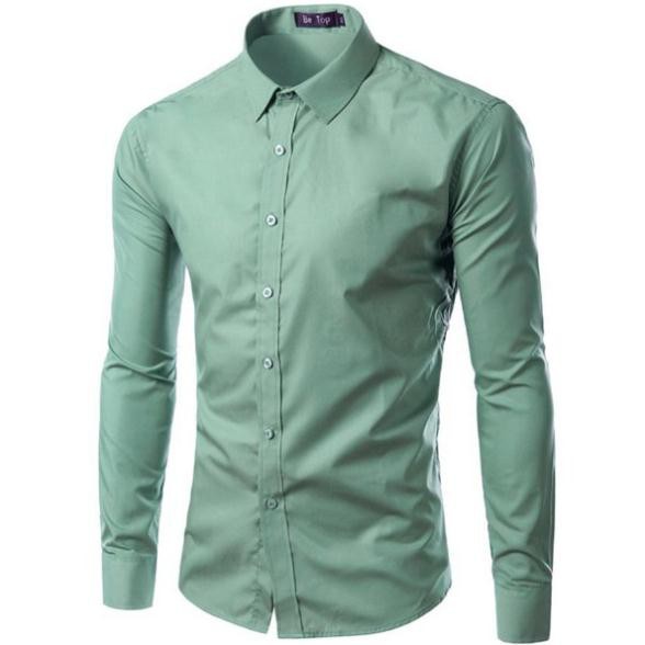 Áo sơ mi nam dài tay màu tím  cam kết hàng như ảnh