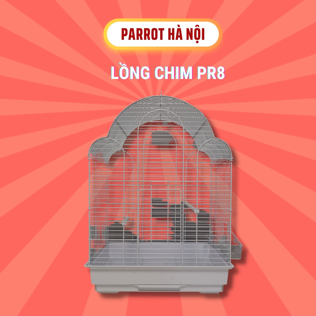Lồng chim pr8, chuồng vẹt, chào mào, kích thước lớn, chất liệu kim loại không rỉ sét, dễ vệ sinh