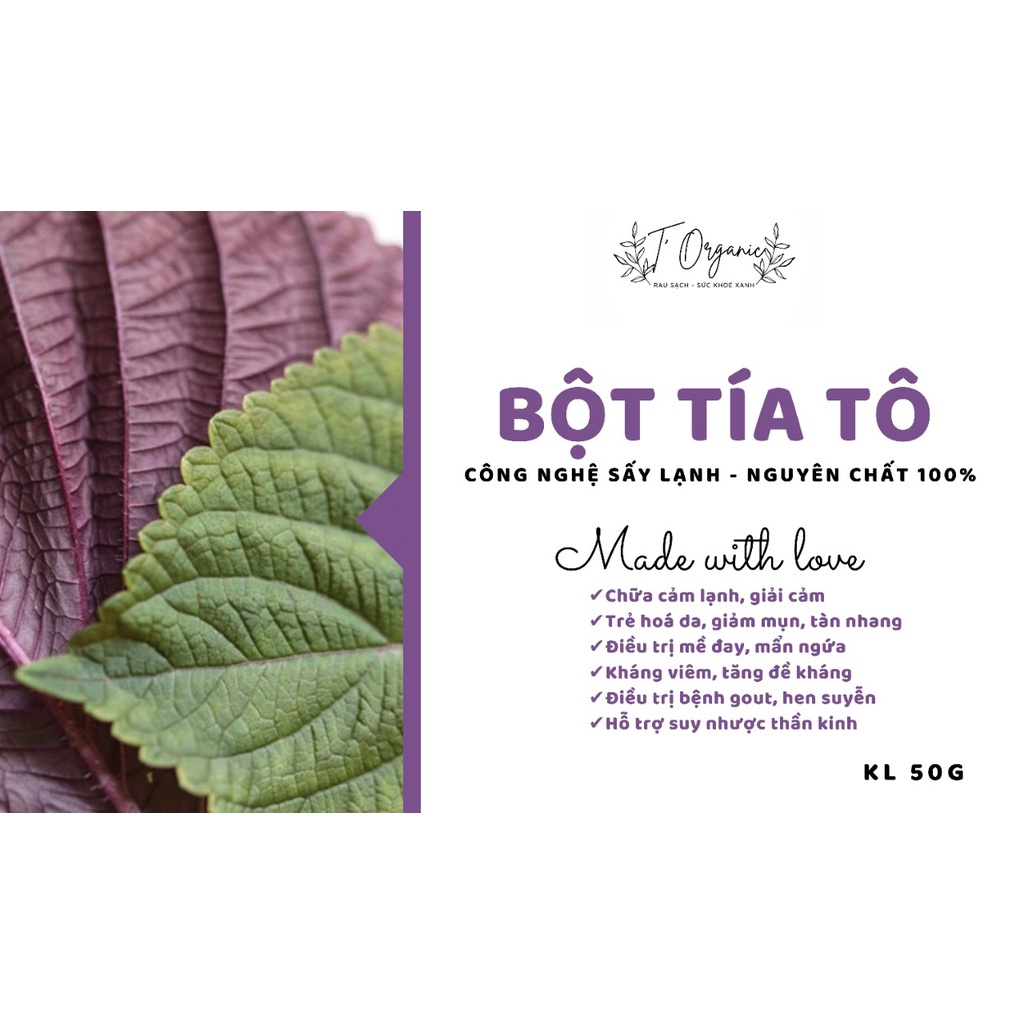 50g Bột Tía Tô Sấy Lạnh - Nguyên Chất 100%