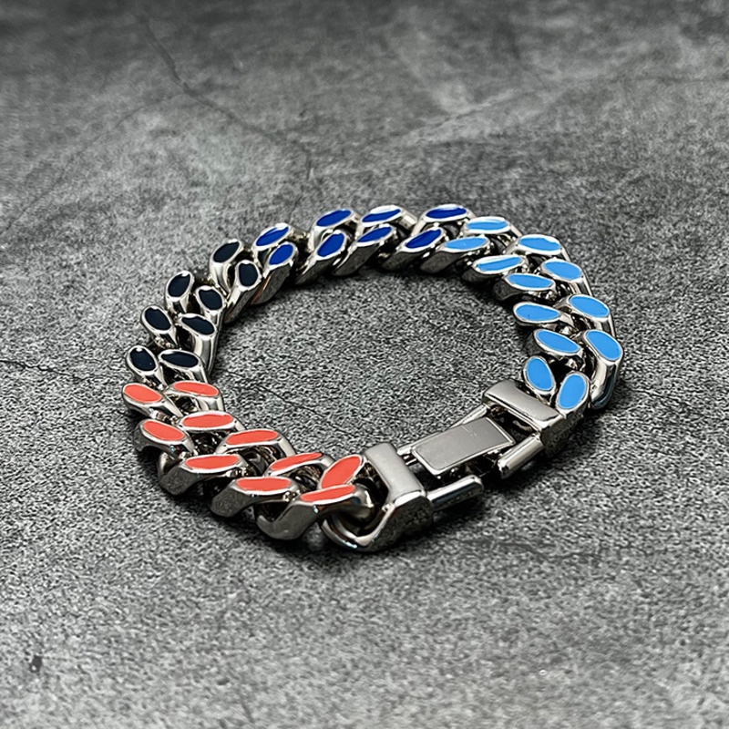 Vòng Tay Màu Sắc Đối Lập Phong Cách Hip Hop Cho Nam Nữ 19A1636