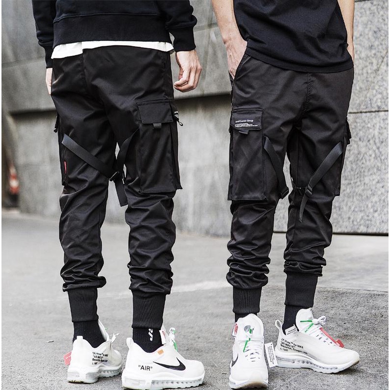 &lt;FREE SHIP&gt; Quần jogger nam nữ unisex túi hộp khóa zip vải kaki co giãn xịn cực chất (h94c)