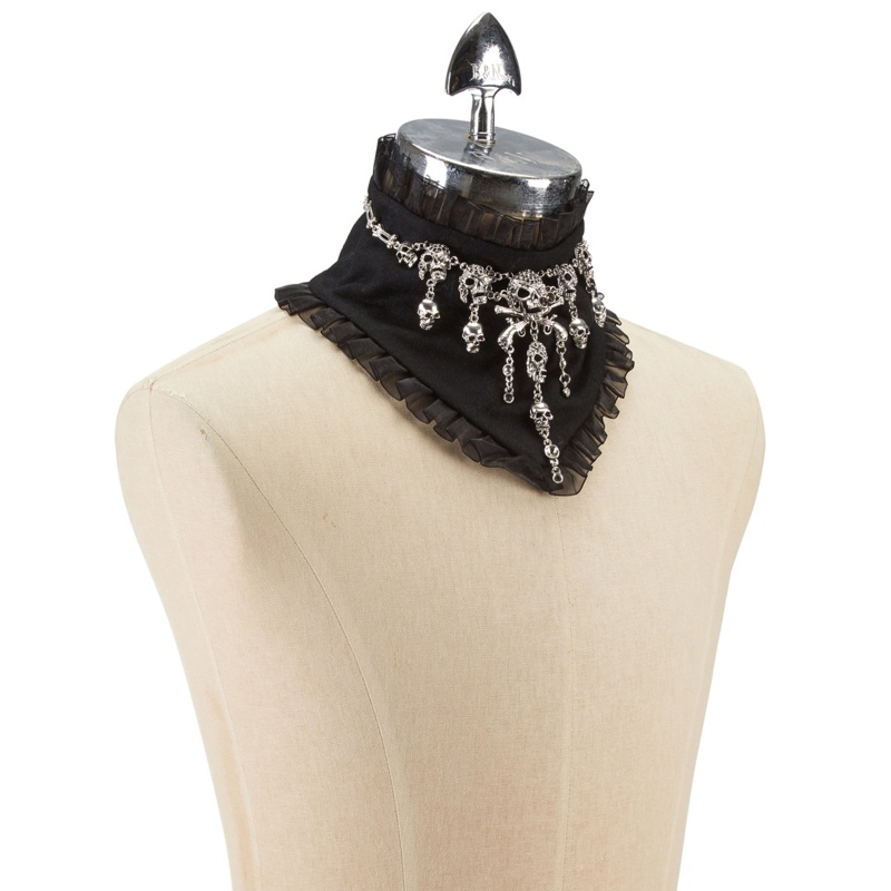 Vòng Cổ Choker Giả Cổ Rùa Nhún Bèo Phong Cách Steampunk