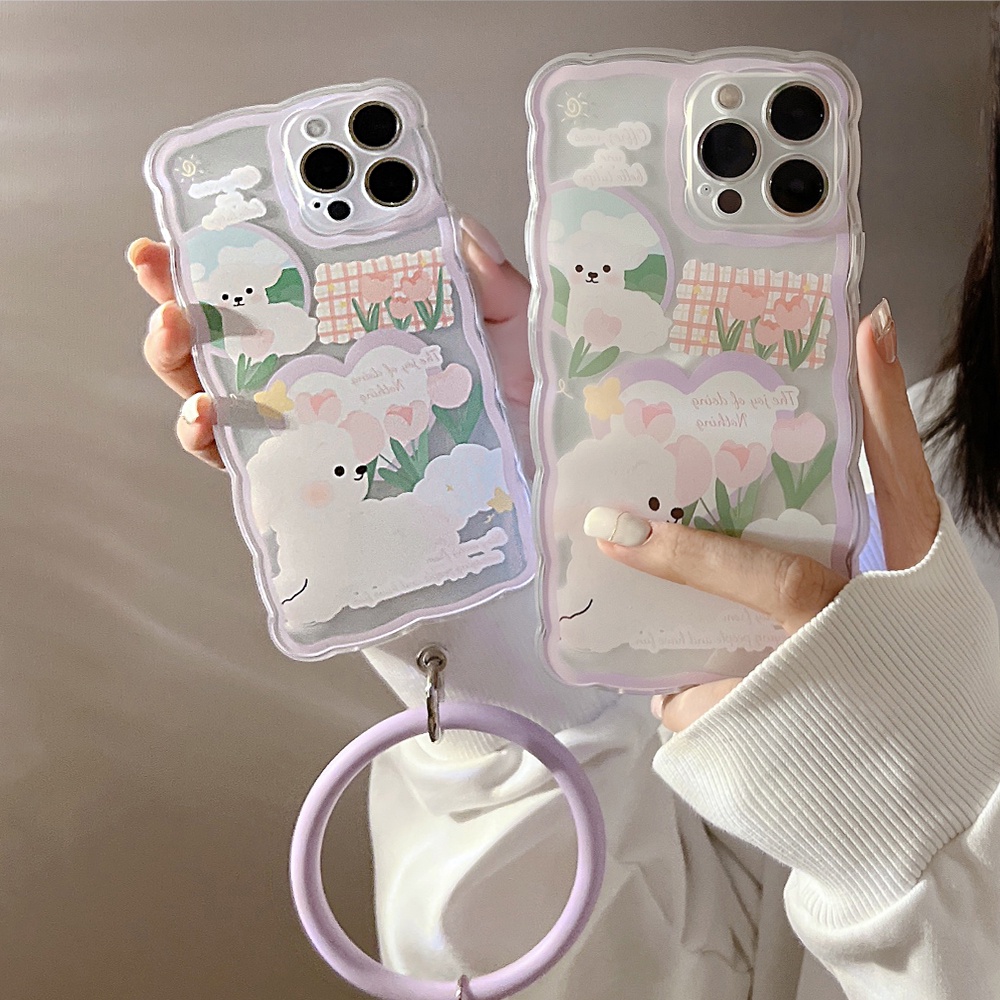 Ốp Điện Thoại TPU Mềm Trong Suốt Chống Sốc Họa Tiết Lông Cừu Cho iPhone 11 12 13 Pro max mini XS max xr 7 8 se2020 plus