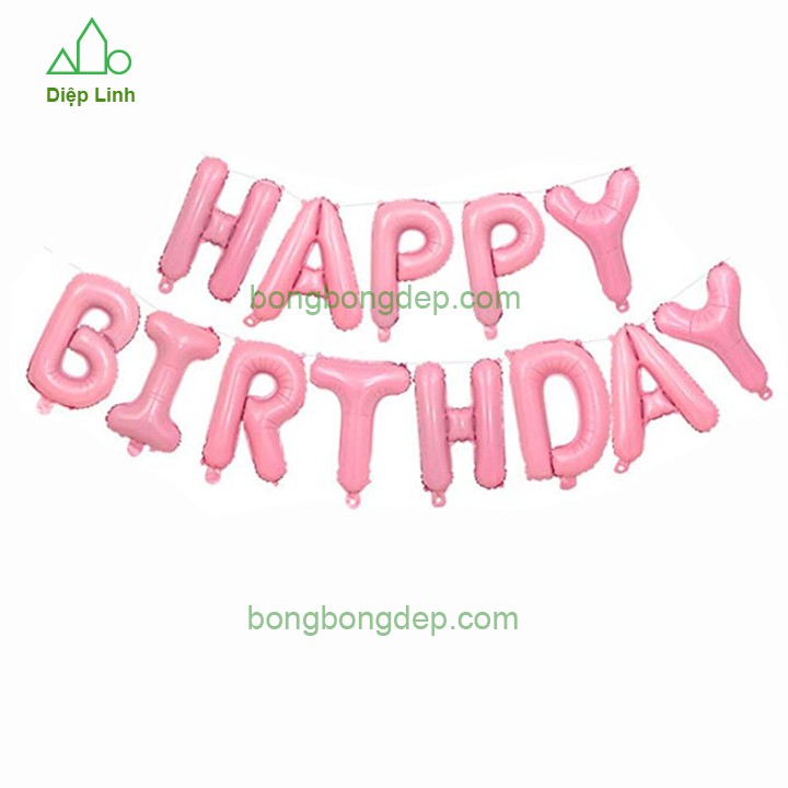 13 Bóng Kiếng Nhôm In Chữ HAPPY BIRTHDAY Sinh Nhật Trang Trí