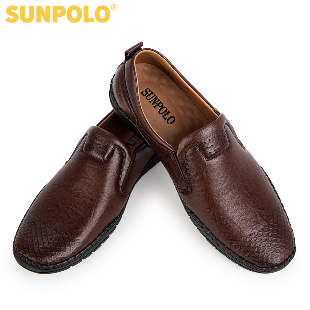 Giày lười nam da bò SUNPOLO êm nhẹ CS5054