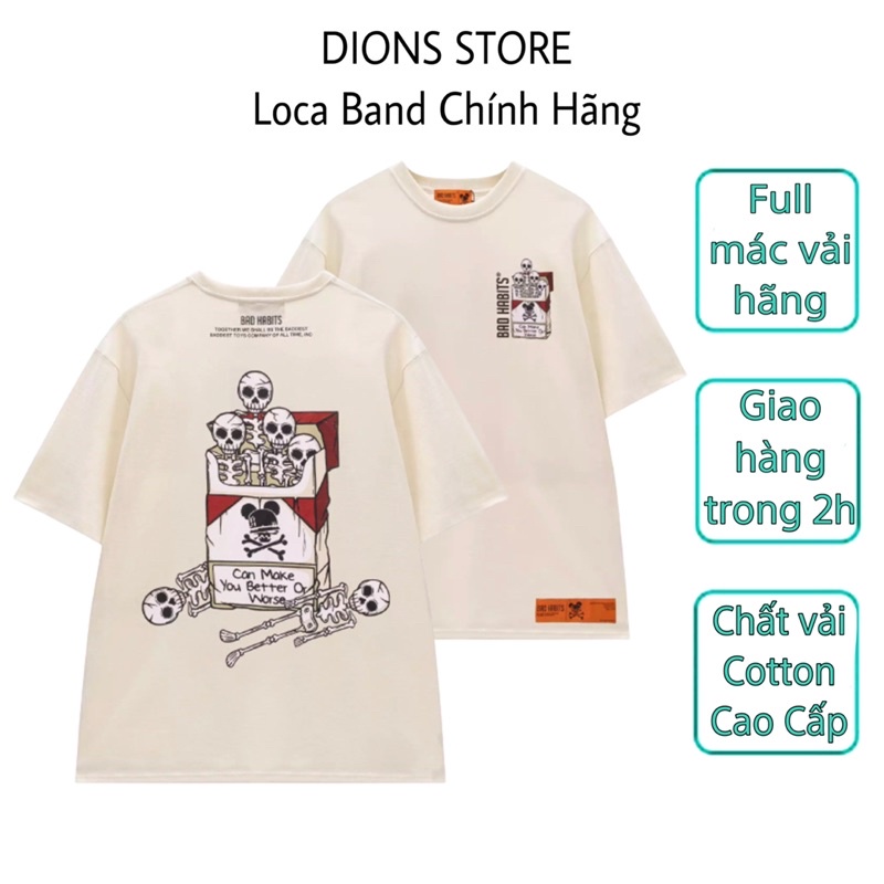 Áo thun Bad Habits TOBACCO Tee Local Brand Ulzzang Unisex nam nữ tay lỡ, form rộng, vải Cotton thoáng mát, cao cấp