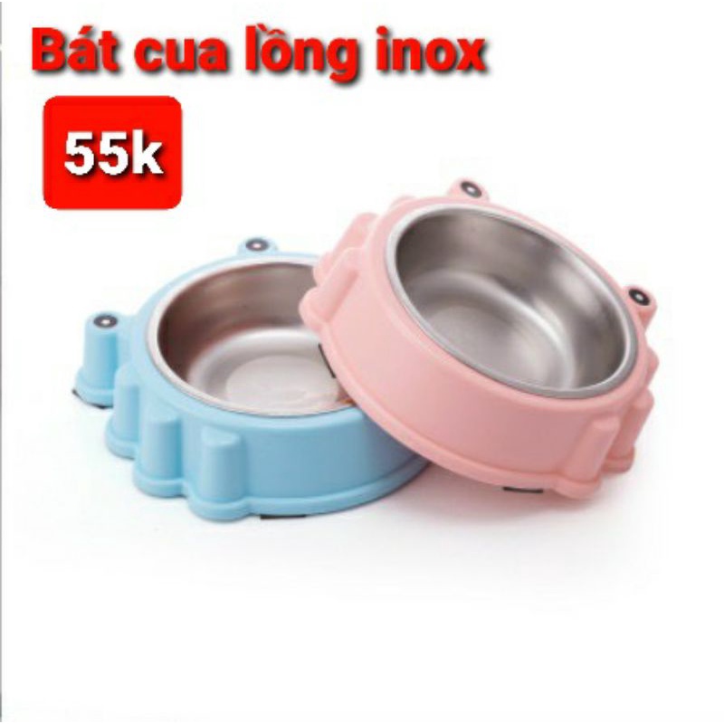 Chén đơn hình cua cho chó mèo - lõi inox tháo rời