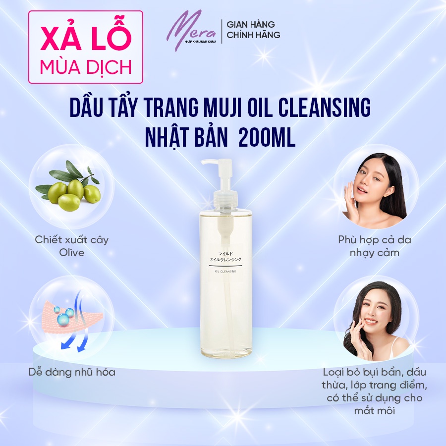 Dầu tẩy trang Muji Oil Cleansing Nhật Bản không chứa cồn an toàn với mọi loại da 200ml