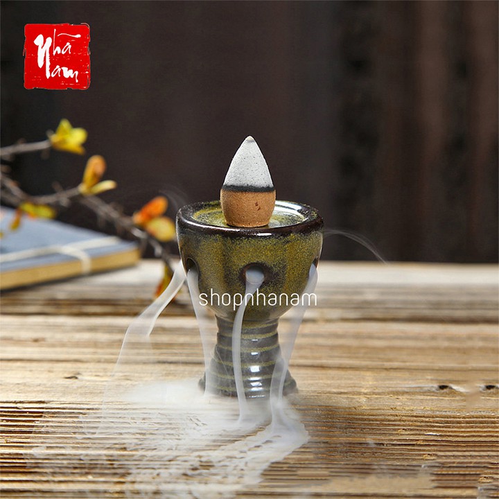 [Bán sỉ] Thác khói trầm hương để bàn tặng 1 nụ trầm đài sen