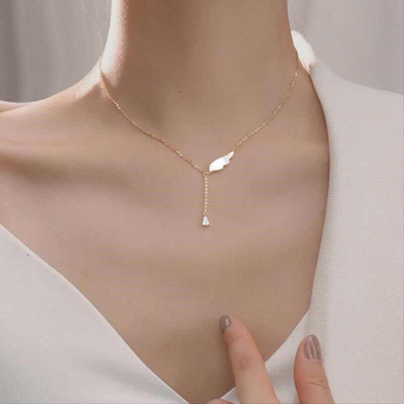MANYUE Dây Chuyền Hợp Kim Mặt Hình Đôi Cánh Phong Cách Hàn Quốc Sang Trọng