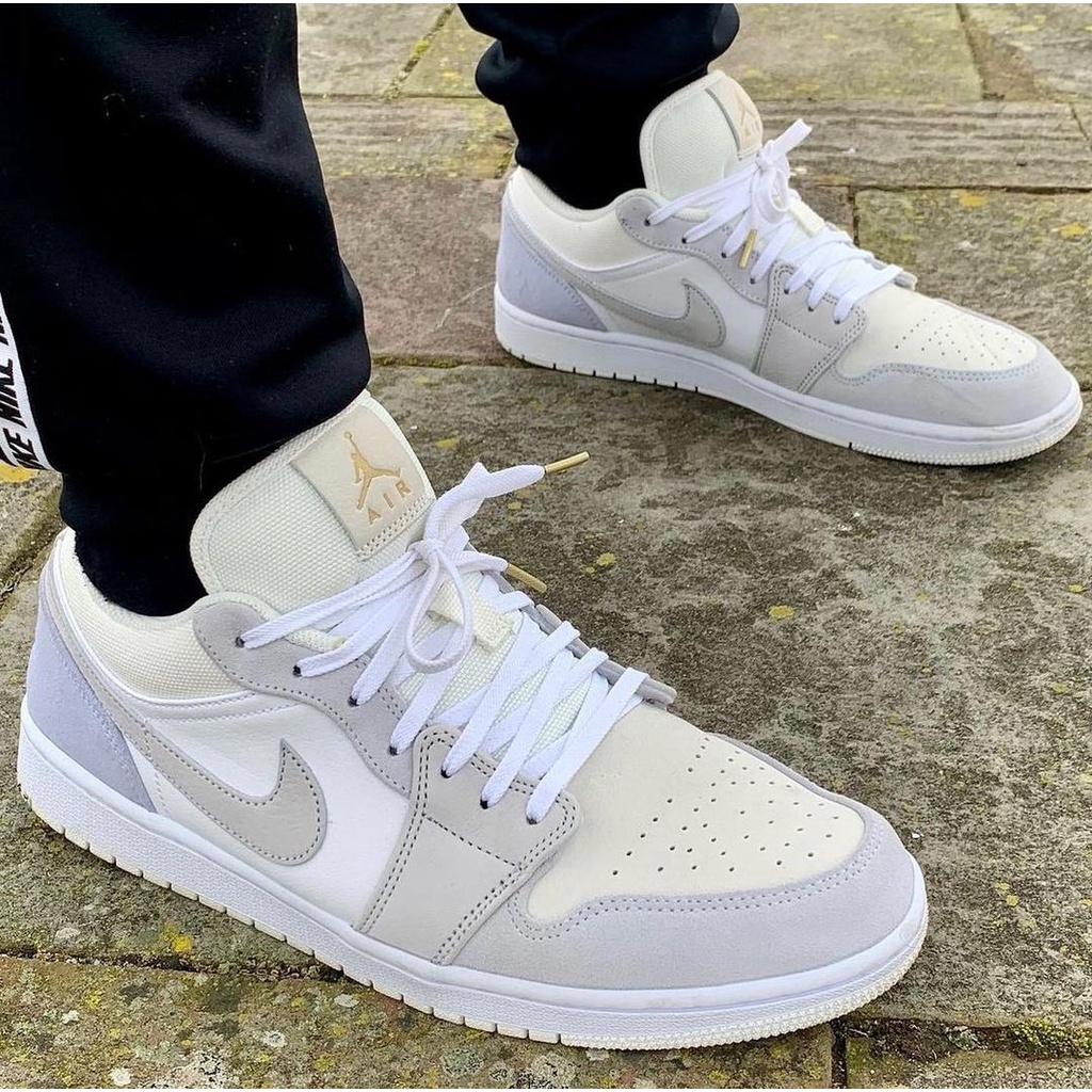 Giày Thể Thao Nam Nữ Siêu Nhẹ Cổ Thấp JD1, Giầy Sneaker Nike Jordan 1 Low Paris Xám Trắng Da Cao Cấp Giá Rẻ