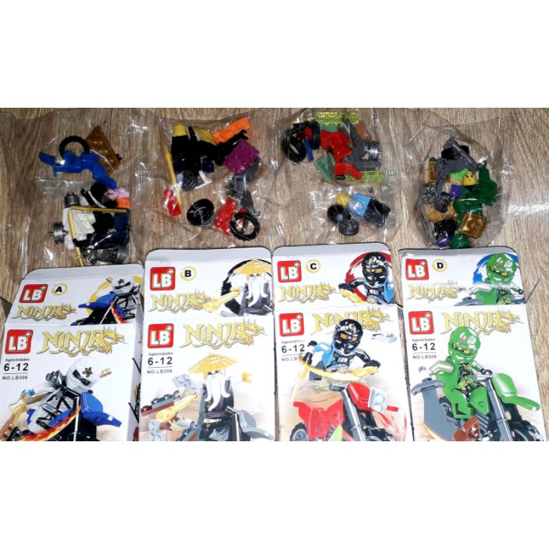 Lắp ráp 1 hộp LegoNinja Xe mô tô LB306 có nhiều chi tiết bằng nhựa rất đẹp