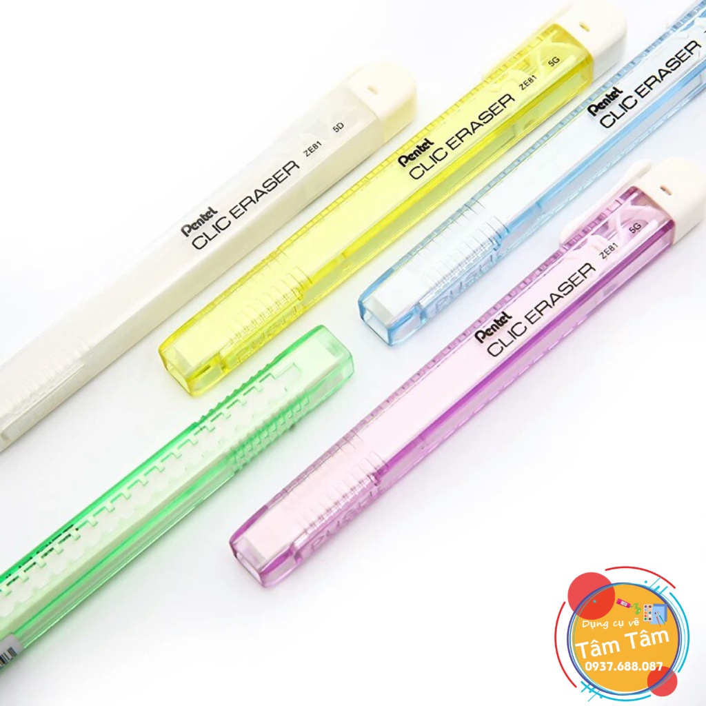 [ TÂM TÂM ]-Bút gôm Pentel, Ruột gôm tẩy PENTEL đầu vuông -