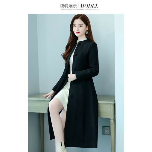 Áo Dạ Nữ Dáng Dài - Áo Khoác Cổ Đứng Dáng Xoè Cao Cấp Quảng Châu Siêu Ấm Sang Trọng | BigBuy360 - bigbuy360.vn