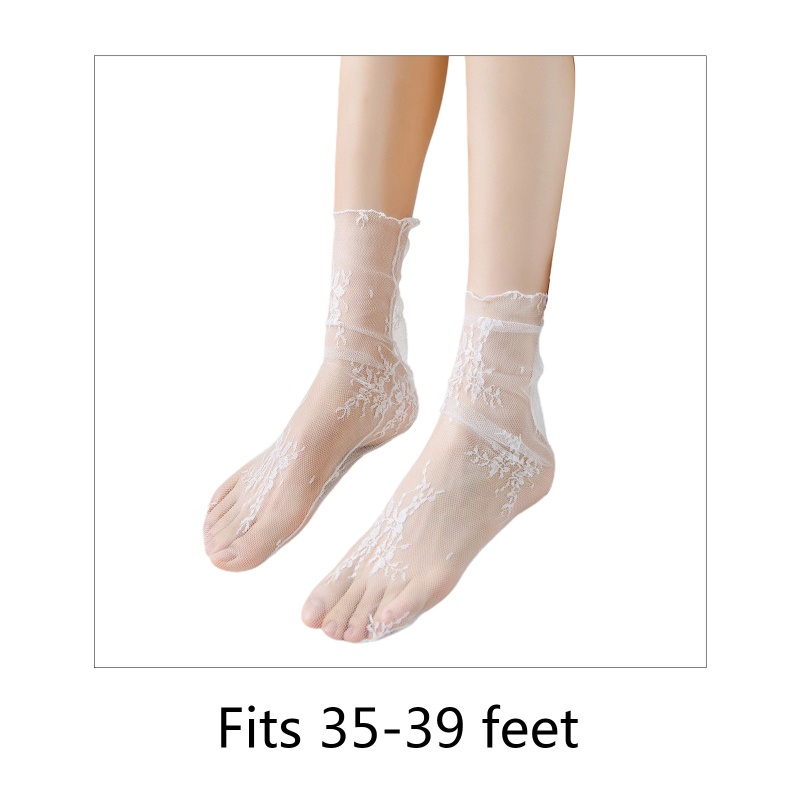 Xixi Đôi Tất Lưới Mỏng Phối Ren Hoa Phong Cách Lolita Ngọt Ngào Dành Cho Nữ