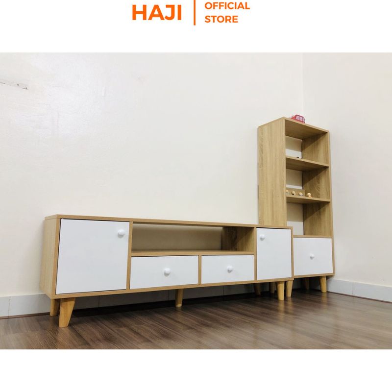 Kệ tivi để sàn thông minh có ngăn tủ lưu trữ vật dụng tiện lợi hiện đại HAJI A122