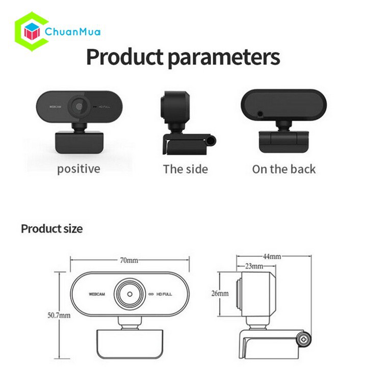 Webcam Máy Tính 1080p Có Mic, Camera Máy Tính (Học tập, Làm việc,...)