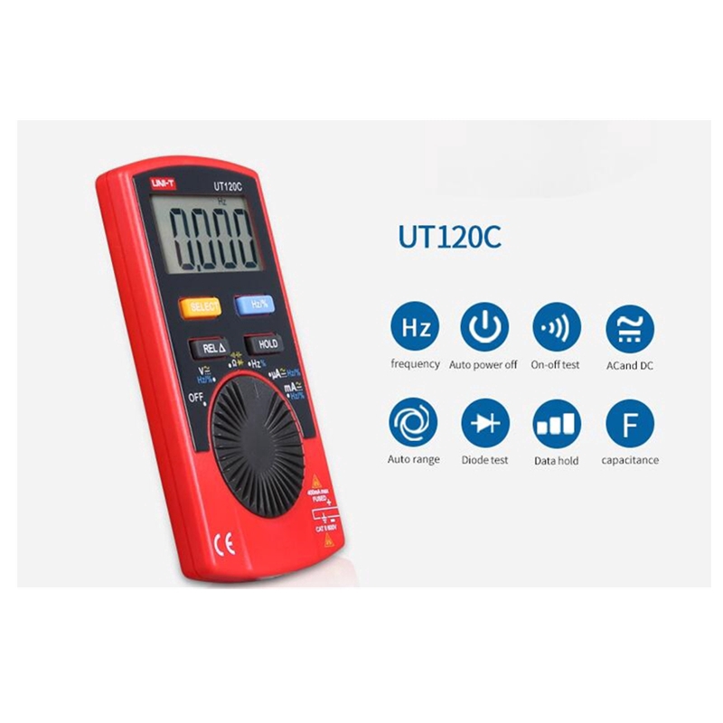 【100%Original Agent】 UNI-T  UT120A/UT120B/UT120C  Mini Pocket size   Digital multimeter  600V 400mA Voltage Current Meter Resistance CapacitanceTester