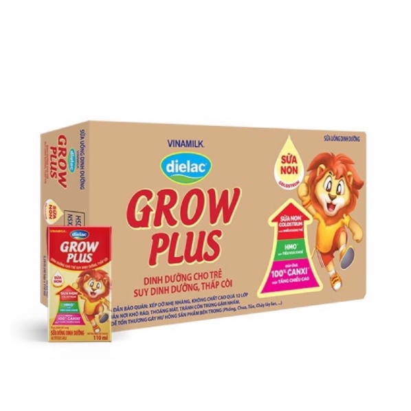 Thùng 48 Hộp Sữa Bột Pha Sẵn Dielac Grow Plus Đỏ 110ml