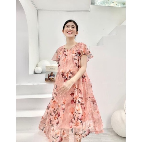 ĐẦM BẦU HOA NHÍ VỀ MÀU SIÊU KUNG, VẢI NHẸ MÁT