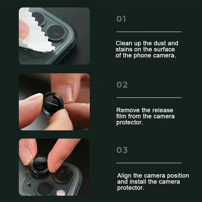 iPhone 13 Pro Max Lens Glass Metal Ring Tempered Glass Full Cover Camera Protector For iPhone 12Pro Max 13 12Mini Protective Cap