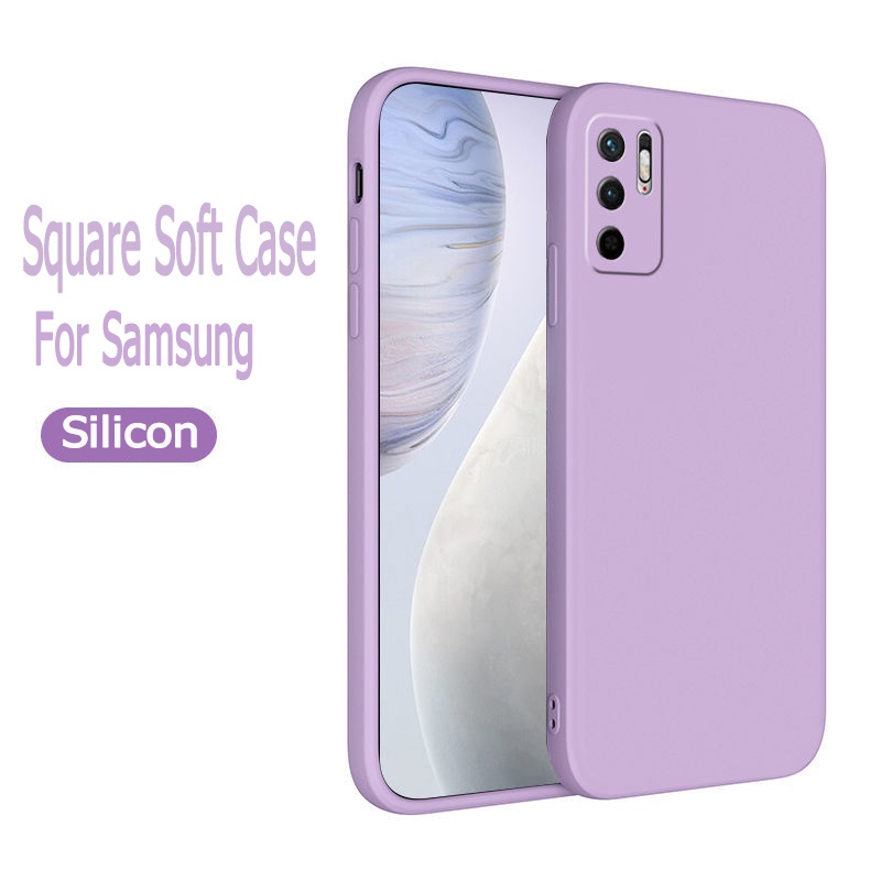 Nhám Ốp lưng Cạnh Vuông Silicone Cho Samsung Galaxy Note 10 20 Plus S23 Ultra S22 S21 S20 Fe Bảo Vệ Camera Sau màu sắc vỏ điện thoại