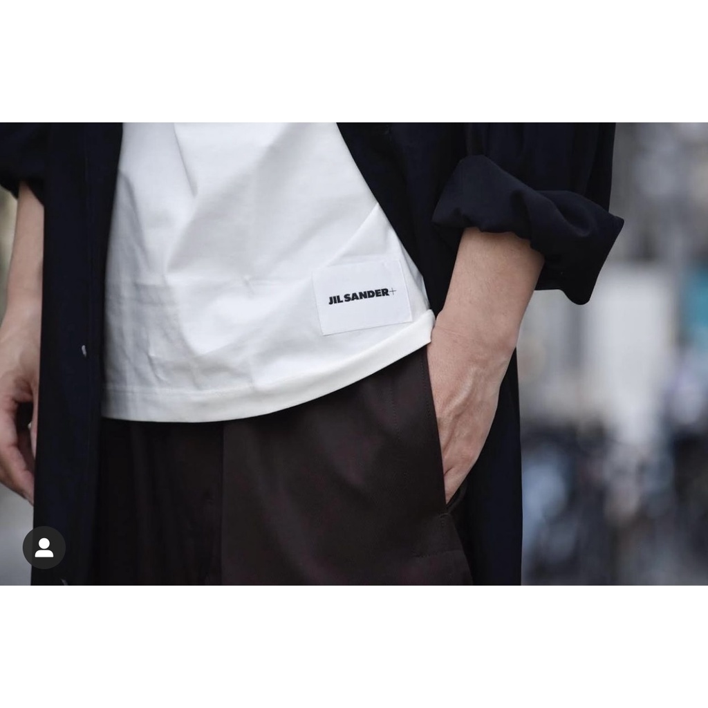 JIL SANDER minimalist lettering logo solid color loose couple matching T-shirt