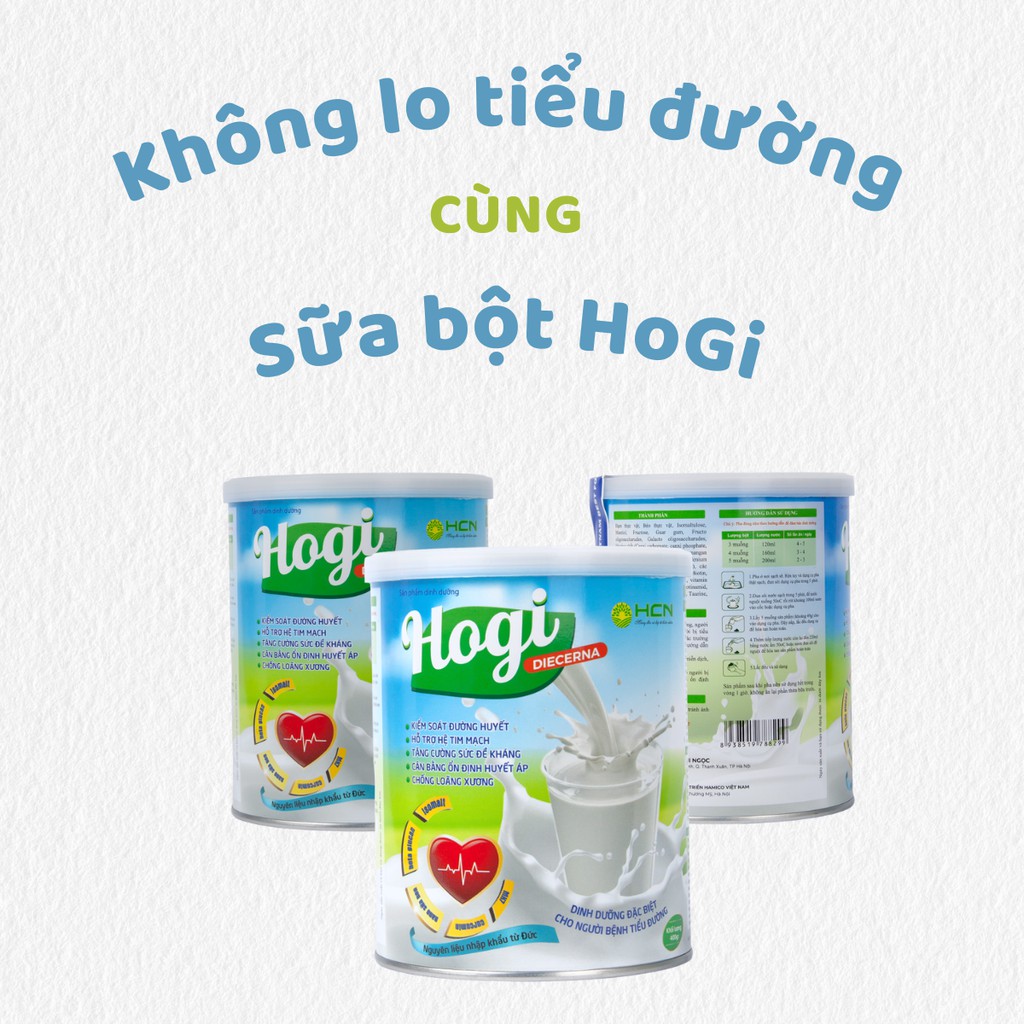 Sữa bột Hogi dành cho người tiểu đường 400g, sữa uống giúp ổn định đường huyết ST02