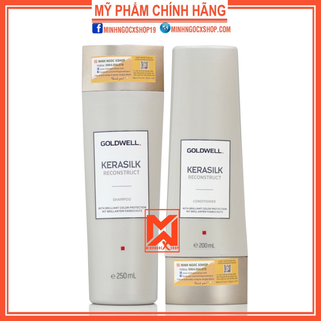 Dầu gội xả siêu phục hồi GOLDWELL KERASILK RECONSTRUCT 250 - 200ml chính hãng