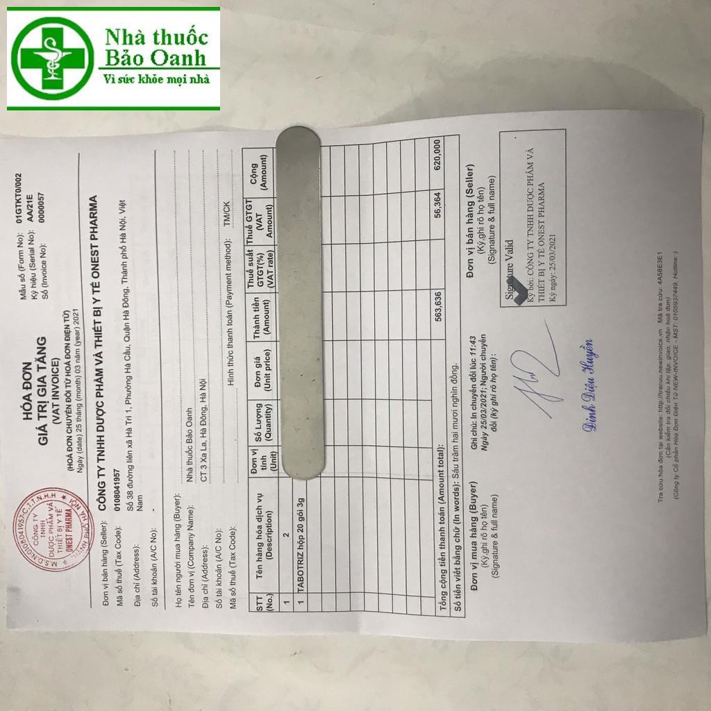 Chất xơ Tabotriz dùng được an toàn cho bà bầu, trẻ em trên 6 tháng- cho người bị trĩ, táo bón- hộp 20 gói | BigBuy360 - bigbuy360.vn