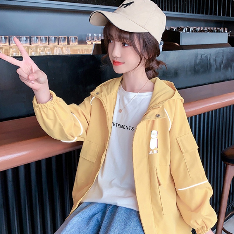 Áo Khoác Bóng Chày Phong Cách Hàn Quốc Xinh Xắn Cho Bé Gái