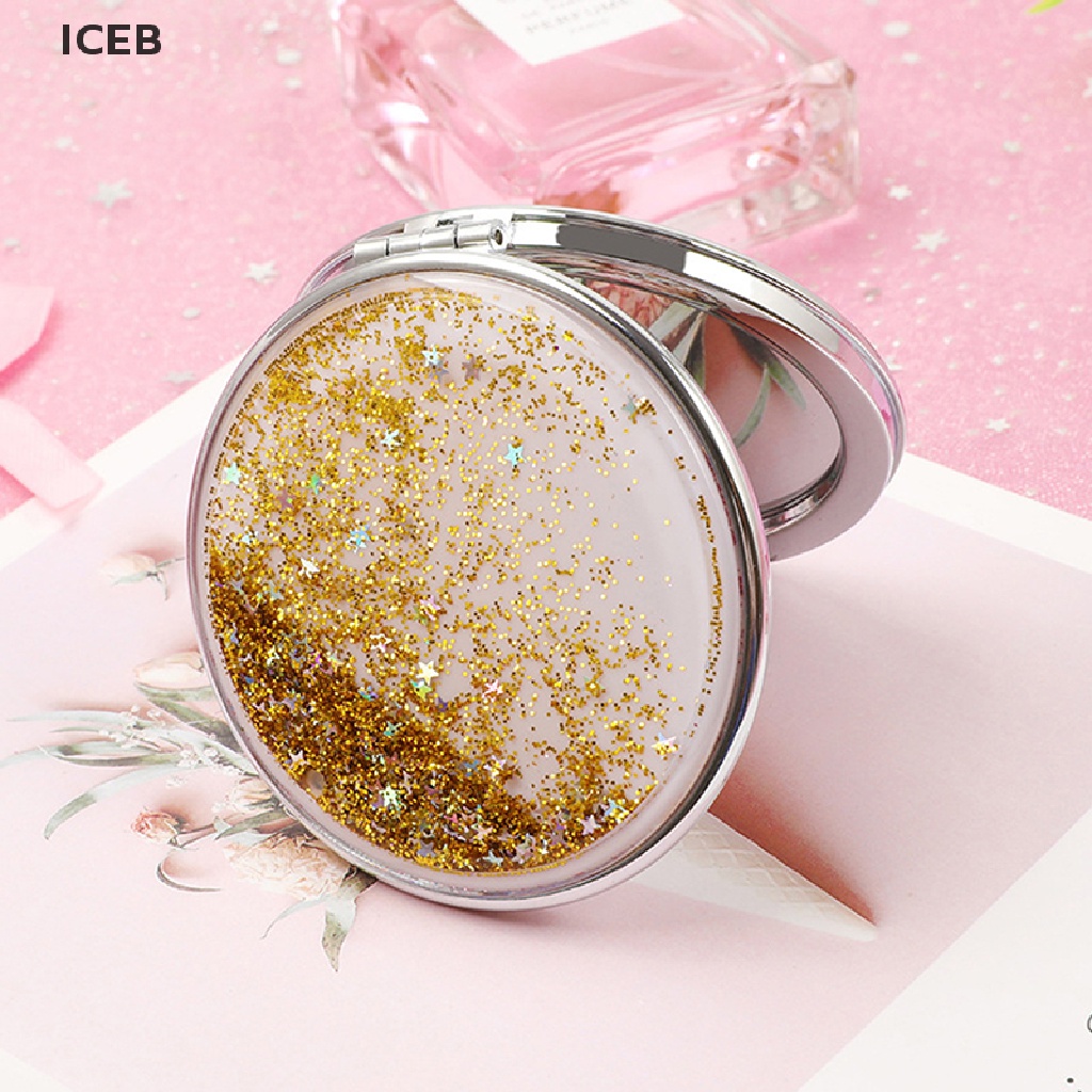 Ic Gương Trang Điểm Hai Mặt Gấp Lại Được Nhỏ Gọn Với Cát Chảy Lấp Lánh my