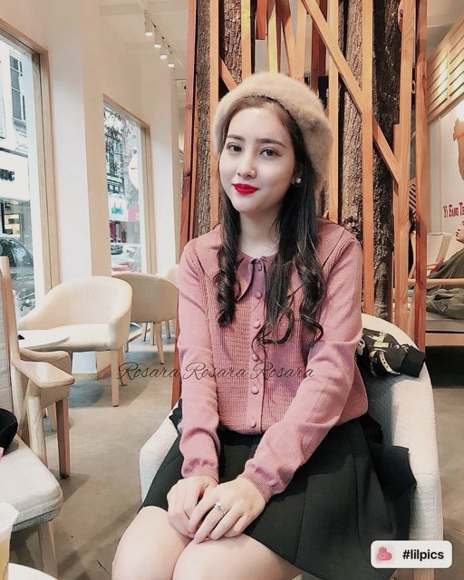 BÁN SỈ ÁO LEN CÚC BỌC CỔ SEN CHO NỮ | BigBuy360 - bigbuy360.vn