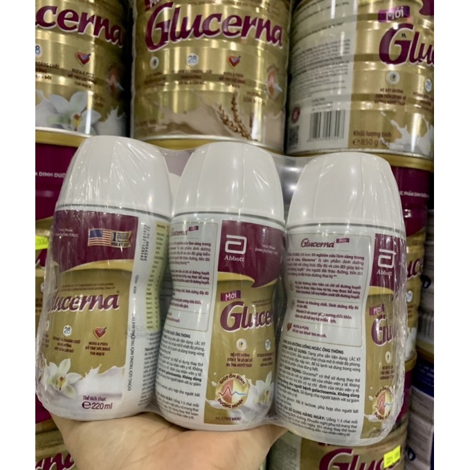 Lốc 6 chai sữa pha sẵn Glucerna 220ml (hsd 05/24)