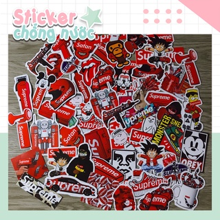 Sticker supreme, sticker laptop, sticker mũ bảo hiểm