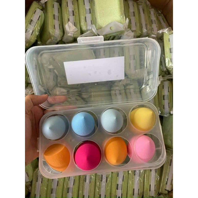 Set 8 mút trang điểm hình trứng, mút tán phấn