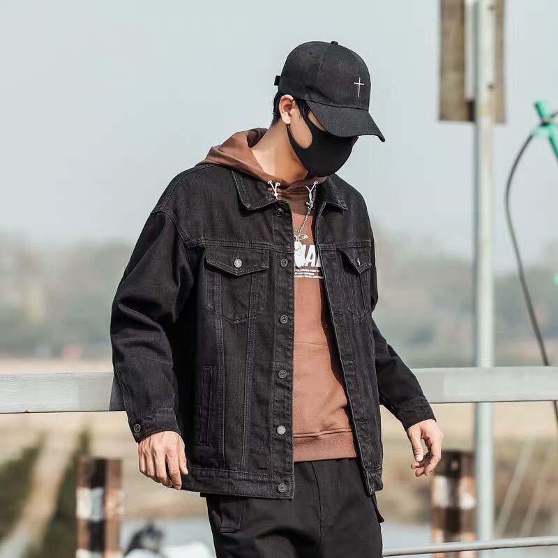 Áo khoác jean nam nữ đen trơn form rộng Hàn Quốc mẫu mới hàng loại 1 bao đẹp size M-L-XL CHI27