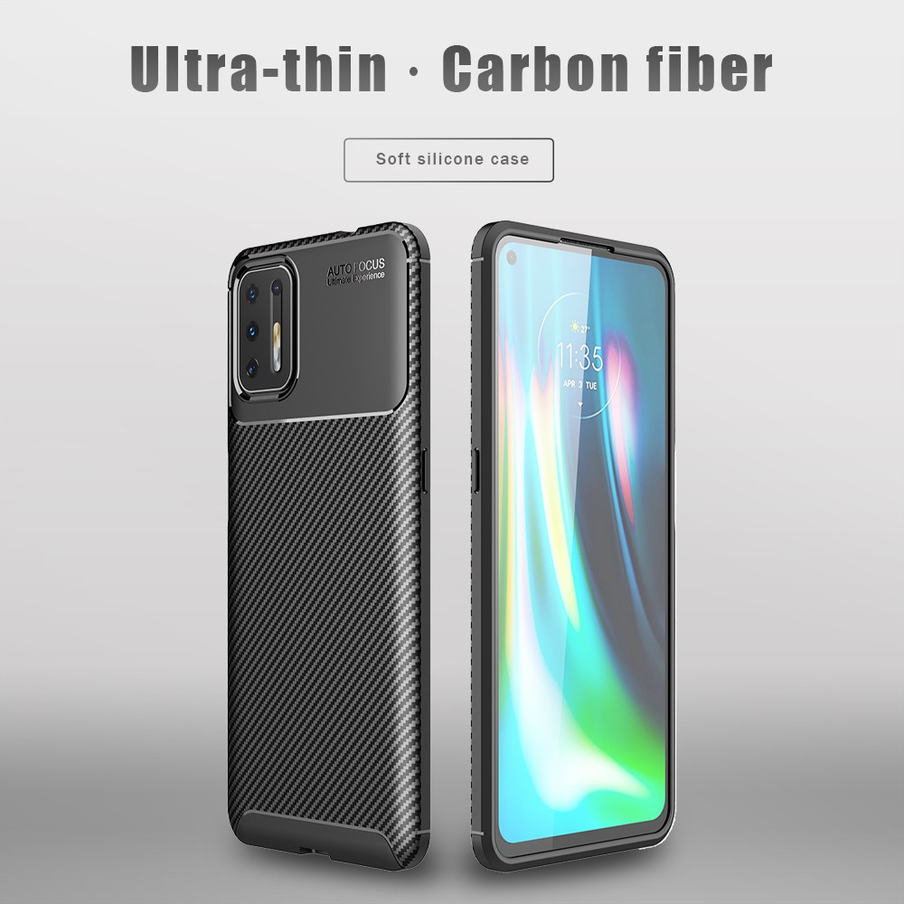 UFlaxe Ốp Lưng Điện Thoại Mềm Motorola Moto G9 G8 G7 Plus Play Power Lite Sợi Cacbon Siêu Mỏng Chống Sốc JK