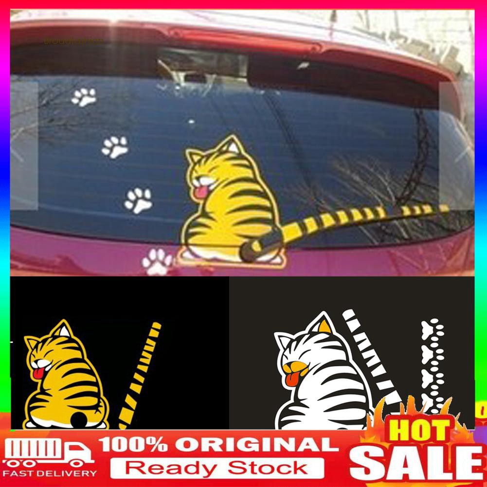 Sticker Dán Trang Trí Xe Hơi Hình Mèo Vui Nhộn