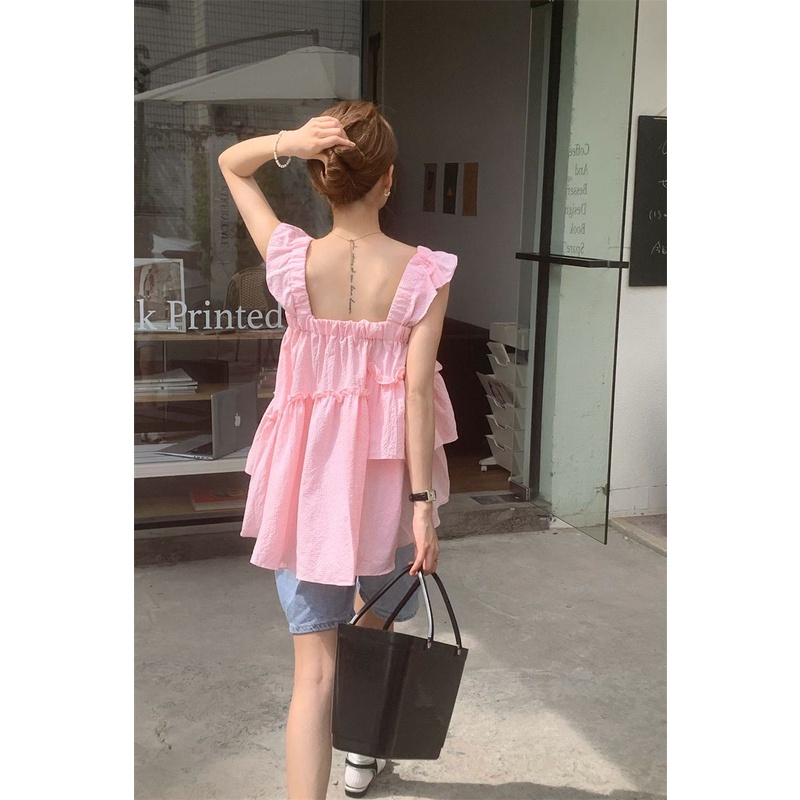 Áo Hai Dây Dáng Rộng Thời Trang Mùa Hè Cho Nữ