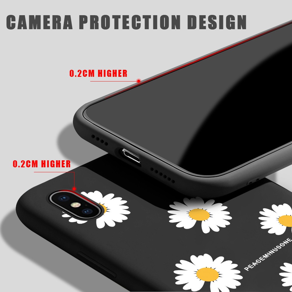 Samsung Galaxy S7 Edge S8 S9 Plus S9+ S8+ Liquid Silicone  INS Flower Soft Phone Case Protective Daisy Casing Full Cover Shockproof Back Cases Ốp lưng điện thoại Bao mềm In Hình cho